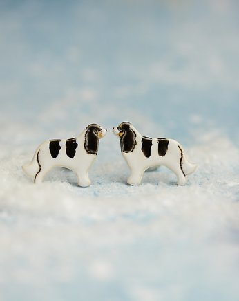 Cavalier kolczyki ceramiczne- prezent z psem, Dorca