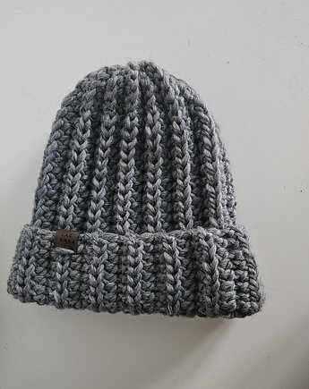 Czapka wełniana w kolorze szarym, Las i Łąka