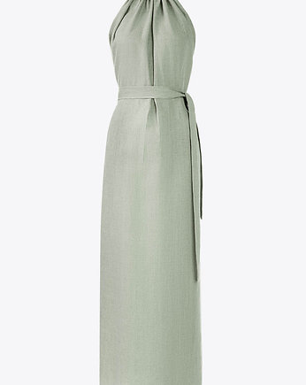Lniana sukienka elegancka maxi - Amalfi Miętowy, Holystic