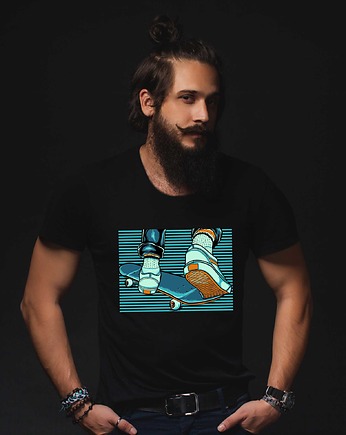 Koszulka organiczna z nadrukiem Skateboard, ART ORGANIC