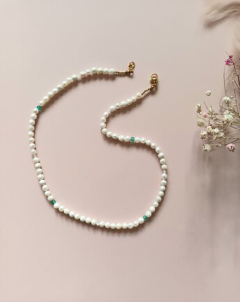 Naszyjnik z pereł naturalnych, onyksem i cytrynem, s e n s e d  accessories