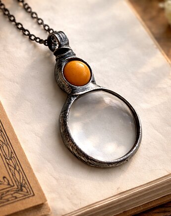 Naszyjnik lupa z nefrytem , MARIAELA