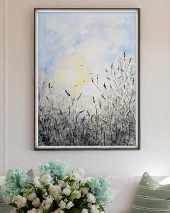 Oryginalna akwarela. Łąka 46x61cm, Malgorzata Domanska