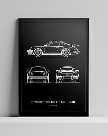 Plakat Legendy Motoryzacji - Porsche 911 Turbo, Peszkowski Graphic