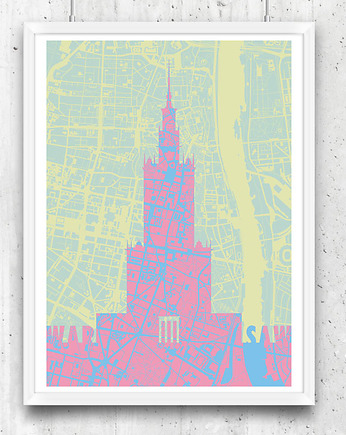 Plakat Warszawa - Pałac Kultury i Nauki, minimalmill