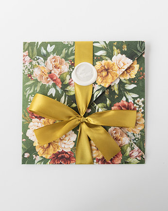 Kartka ślubna kopertówka kwiatowa zielona, Papiernik