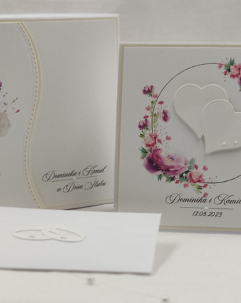 Kartka  ślubna z pudełkiem i kopertą, W83b, Anna Art and Crafts