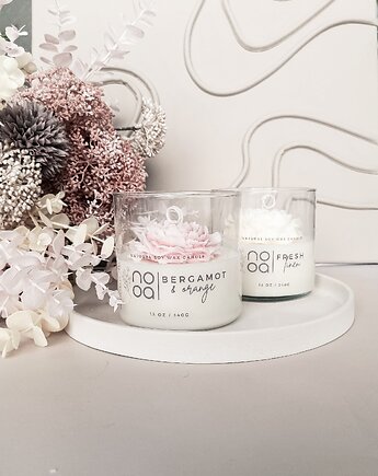 Elegancka Świeca Sojowa w szkle Piwonia  Peony, NOOA