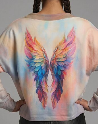 Bluza Nidra pastelowe skrzydła oversize Auri Lili unikat L, Auri Lili