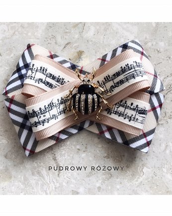 Brosza  Glamour Krata z Robakiem NEW, Pudrowy Różowy