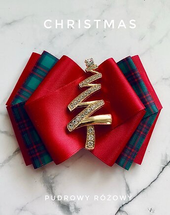 Brosza z Modową Choinką Mikołajki Święta, Pudrowy Różowy