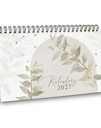 Kalendarz 2027 biurkowy WHITE RUSCUS wolnostojący, Planerum