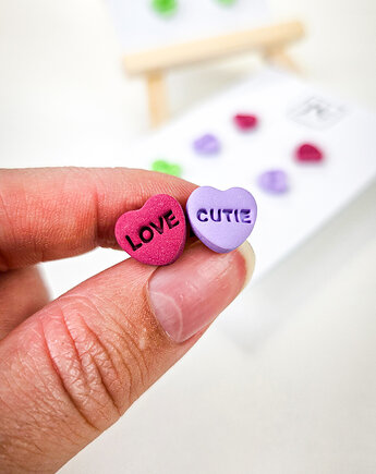 Kolczyki serduszka zestaw 3 par, JN art and clay