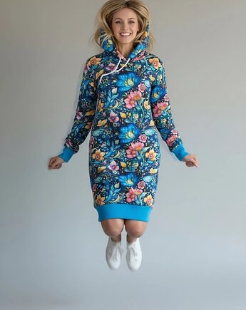 Dresowa sukienka - długa bluza Ahankara -rozmiar L, Auri Lili