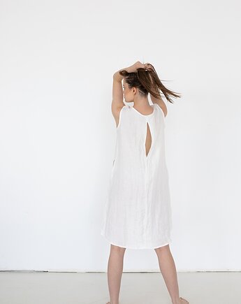 Sukienka lniana bardzo lekka ,luźna z kieszeniami, NavahoClothing