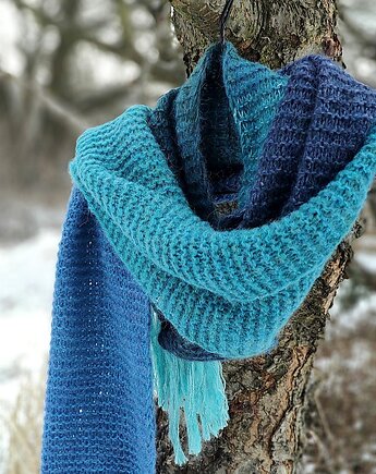 Puchate ombre 2 / szal, agat handmade
