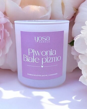 Świeca Sojowa Walentynkowa Piwonia 260 ml, Yosa Candle