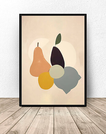 Beżowy plakat "Owocowy set", scandiposter