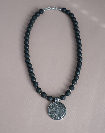 Masywny męski naszyjnik z symbolem PERUNA, AT NOON