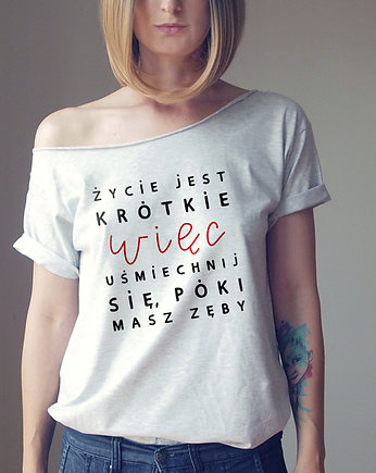 Uśmiechnij się Oversize Szary, ONE MUG A DAY