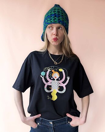 Oversize T shirt z bawełny organicznej, PANAPUFA