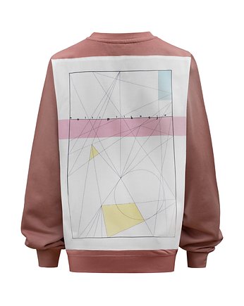 Różowa bluza z geometryczną grafiką, Ewa Gołaszewska