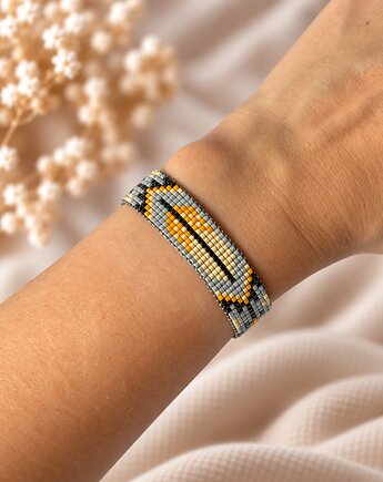 Bransoletka FEATHER - boho - koraliki Miyuki, Greenmoon Handmade
