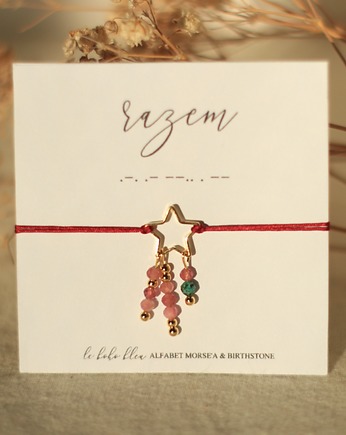 RAZEM - Alfabet Morse'a - Kamienie urodzeniowe Birthstones, Le Boho Bleu