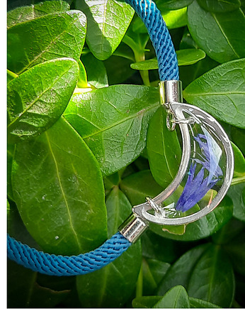 Bransoletka na sznurku z chabrami, Figa handmade accessories