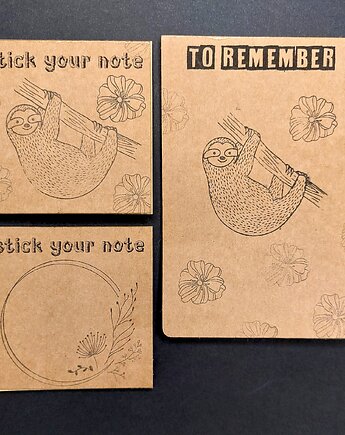 Slothy Notepad set "Stick your note" Zero Waste, QUKI