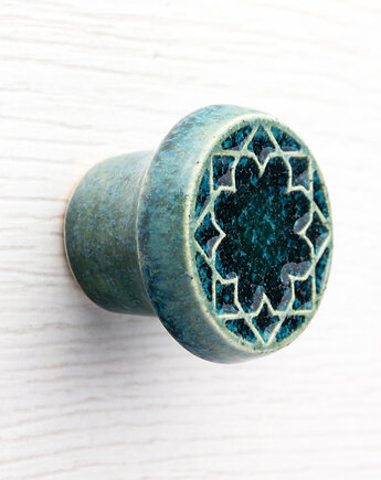 Gałka do mebli zielono-niebieska, wz.3, pracowniazona