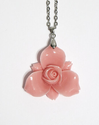 Naszyjnik - Jasno różowy kwiat - koral, yenoo