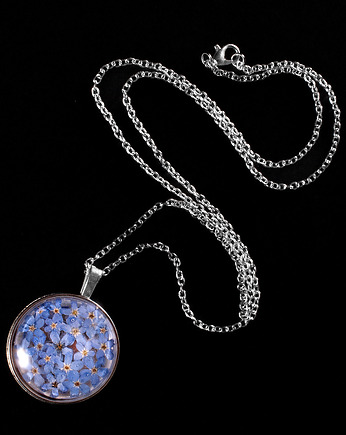 Okrągły naszyjnik z niezapominajkami., So Jewelry