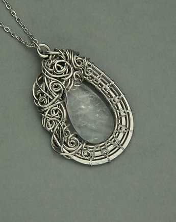 Wisiorek kryształ górski wire wrapping, Agata Rozanska