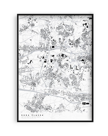 Plakat Ruda Śląska - mapa Rudy Śląskiej, PLAKATY GEOMETRYCZNE