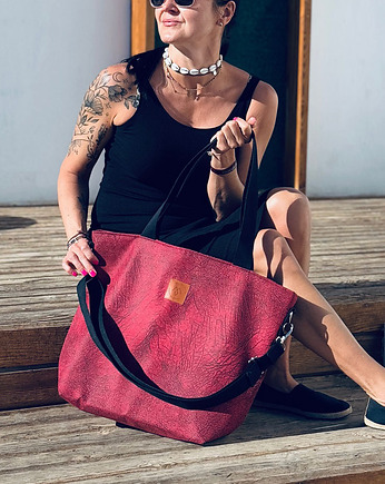 Duża torba shopperka "Mili Duo" - czerwona, Militu