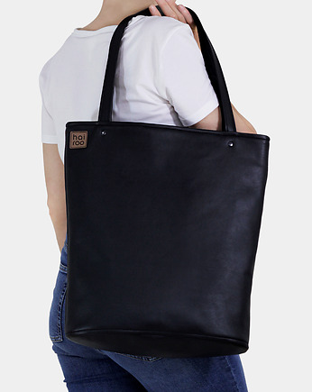 Shopper XL torba czarna na zamek, hairoo