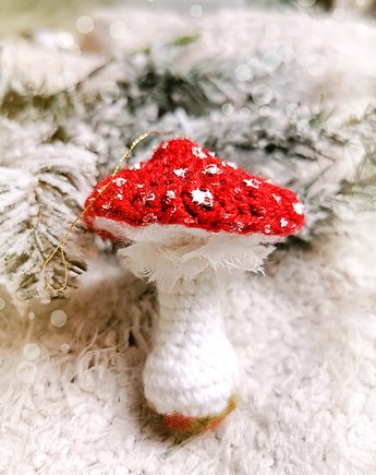 Bombka  grzybek muchomor, czerwone ozdoby choinkowe handmade, gingerolla