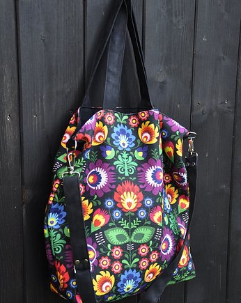 TORBA HOBO XXL - print łowicki, PRACOWNIA 166