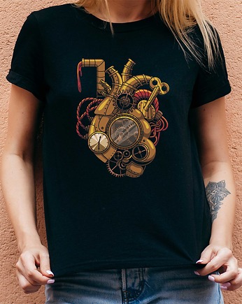 Koszulka damska z nadrukiem Mechanic heart, ART ORGANIC