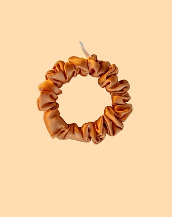 Gumka jedwabna, scrunchie, gumka satynowa słodka morelka MINI, Capillum