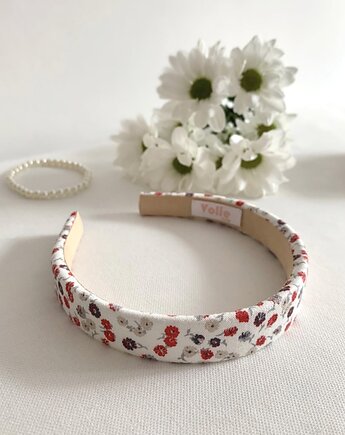 Płaska klasyczna opaska do włosów Aline w drobne kwiatki, Volie Line