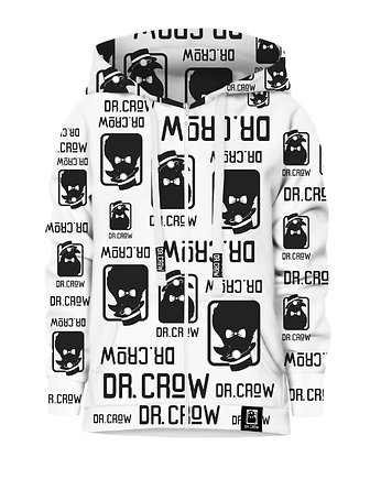 Bluza Zamek Dziewczynka DR.CROW Logo Biała, DrCrow