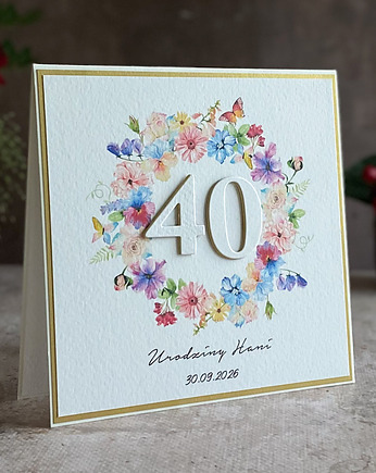 Personalizowana kartka na 40 urodziny, BH 35, Anna Art and Crafts
