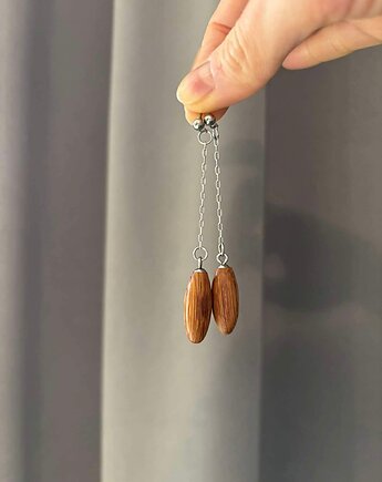 Kolczyki drewniane Whisky, Jędzior Jewellery