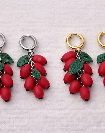 Kolczyki Dzika Róża , MariaPolymer