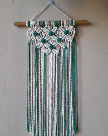 Makrama dwa kolory. Wisząca ozdoba na ścianę., Barbara Emilia Pawlik