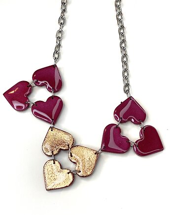 Naszyjnik w serca LOVE kolia, Clayee