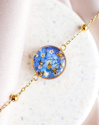 Wisiorek z niezapominajkami, nature gift