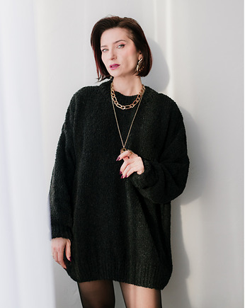 Sweter boucle, czarny, BIENKOVSKA